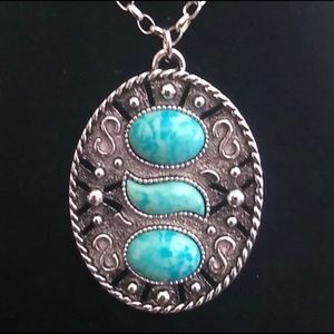 Sarah Coventry Faux Turquoise Pendent